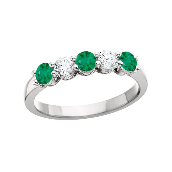 14K Emerald & Diamond May Birthstone Ring JF Jones Jewelers Webster, NY