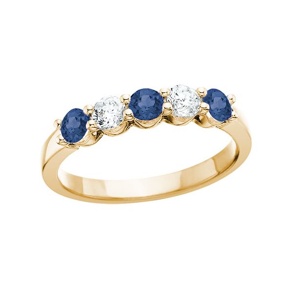 14K Blue Sapphire & Diamond September Birthstone Ring JF Jones Jewelers Webster, NY