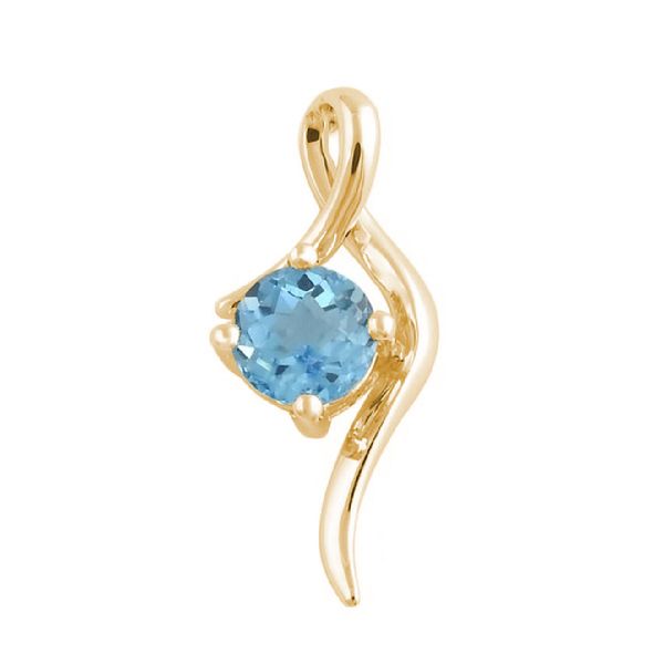 14K Swiss Blue Topaz December Birthstone Pendant JF Jones Jewelers Rochester, NY
