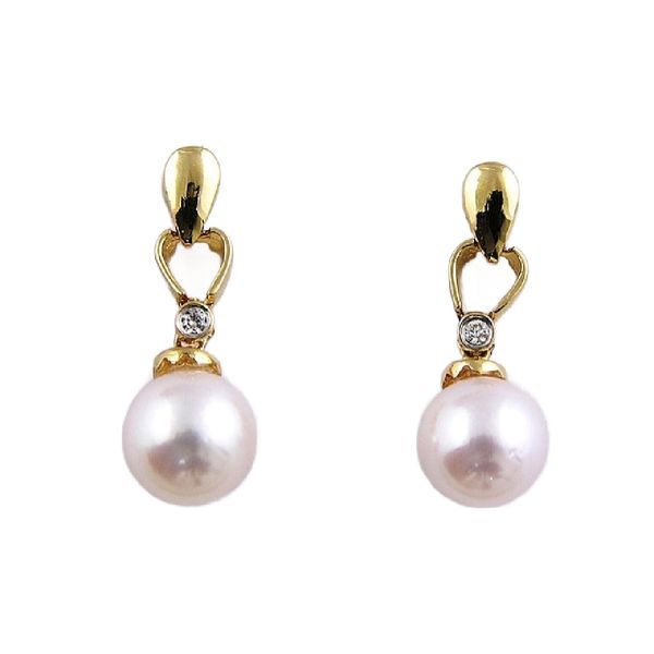 14K Akoya Pearl June Birthstone Earrings JF Jones Jewelers Rochester, NY