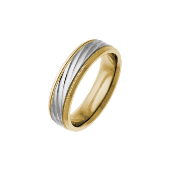 14K 6mm Polished Twisted Two-Tone Men's Wedding Band JF Jones Jewelers Rochester, NY