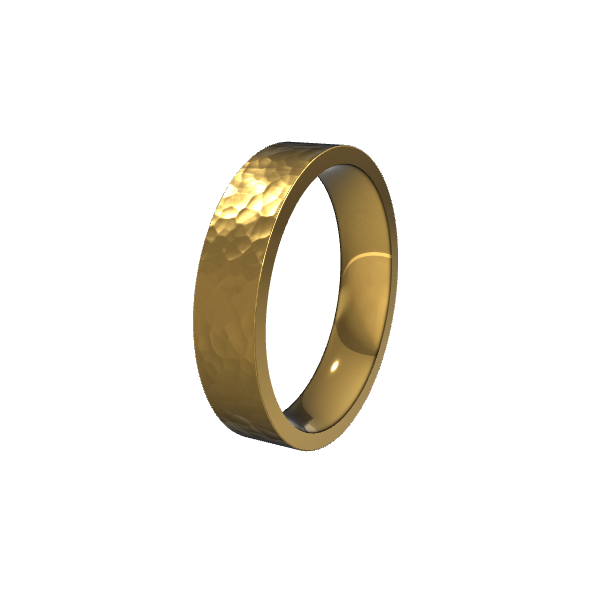 14K 5mm Satin Hammered Men's Wedding Band JF Jones Jewelers Webster, NY