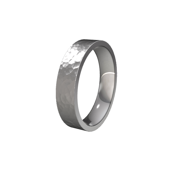 14K 5mm Satin Hammered Men's Wedding Band JF Jones Jewelers Webster, NY