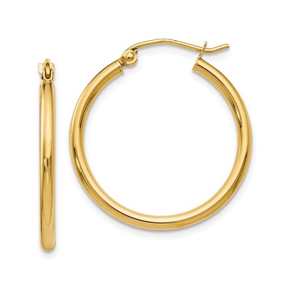 14K Yellow Gold 25mm Polished Hoop Earring JF Jones Jewelers Rochester, NY
