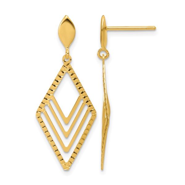 14K Yellow Gold Dangle Earrings JF Jones Jewelers Webster, NY