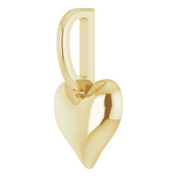 14K Yellow Gold Puffy Heart Charm Image 2 JF Jones Jewelers Rochester, NY