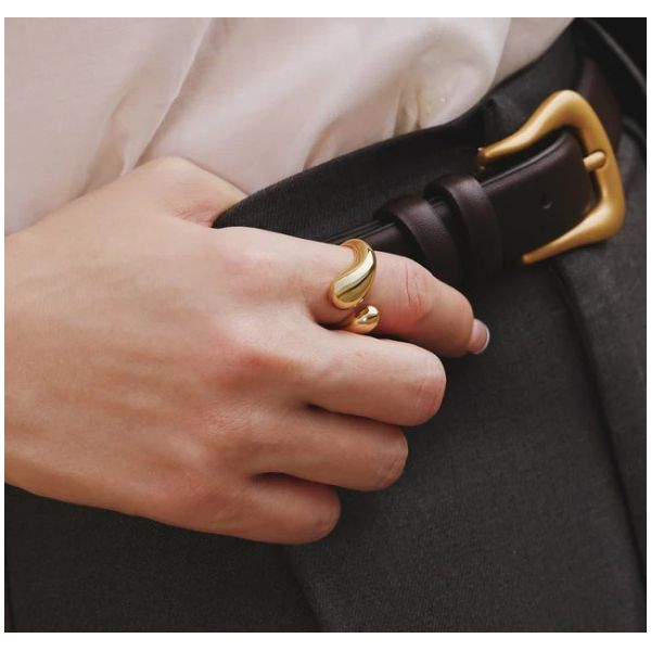 Gold Plated Silver Puffy Ladies Fashion Ring Image 2 JF Jones Jewelers Webster, NY
