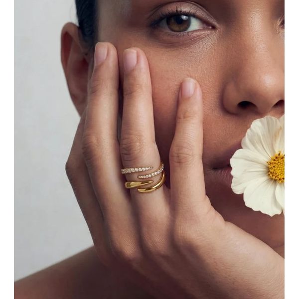 Gold Plated Silver Spiral Adjustable Ladies Fashion Ring Image 2 JF Jones Jewelers Webster, NY