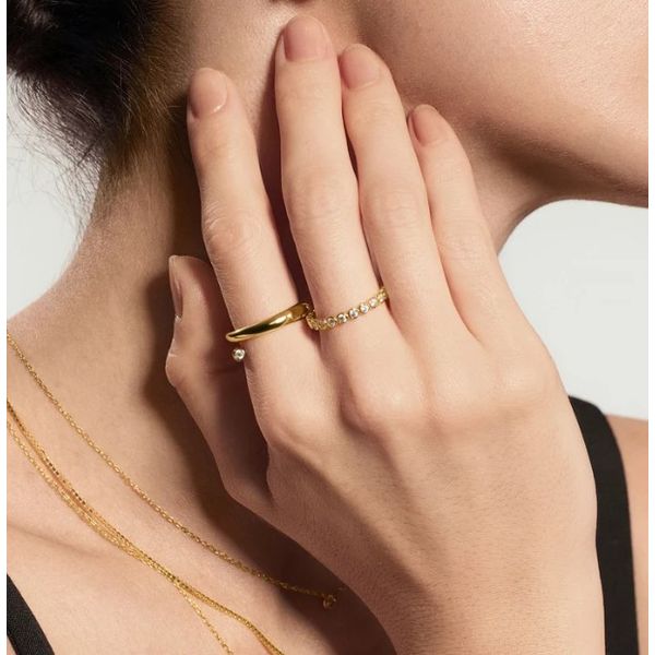 Gold Plated Silver CZ Ladies Fashion Ring Image 2 JF Jones Jewelers Webster, NY