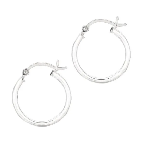 Silver 2x20mm Polished Hoop Earrings JF Jones Jewelers Rochester, NY