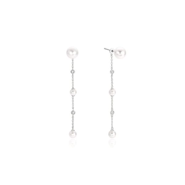 Silver Pearl Drop Earrings JF Jones Jewelers Rochester, NY