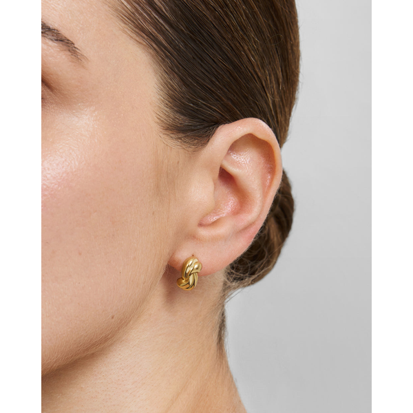 Silver Gold Plated Rope Twist Stud Earrings Image 2 JF Jones Jewelers Webster, NY