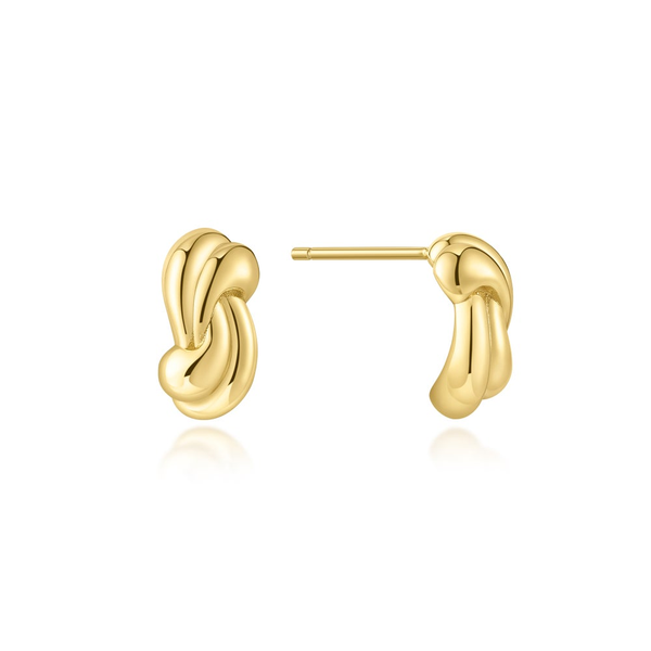 Silver Gold Plated Rope Twist Stud Earrings JF Jones Jewelers Webster, NY