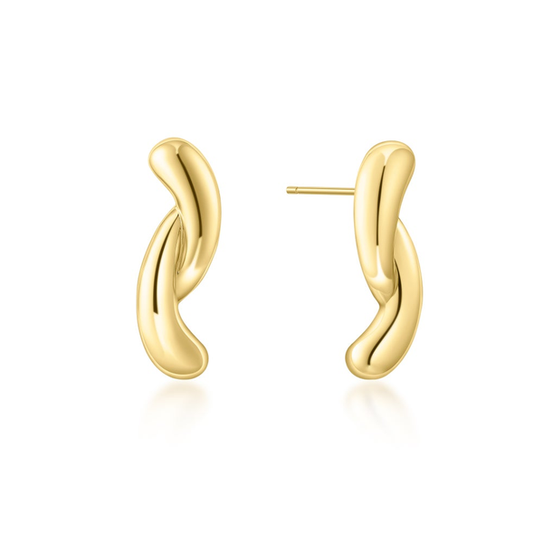 Silver Gold Plated Twist Stud Earrings JF Jones Jewelers Webster, NY