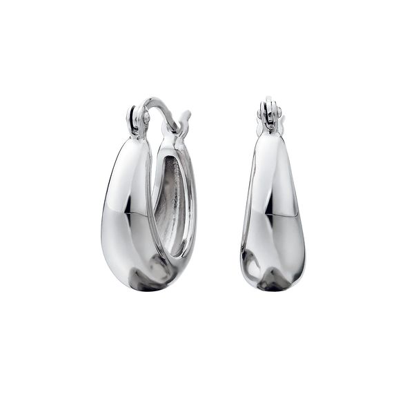Silver Tapered Hoop Earrings JF Jones Jewelers Webster, NY