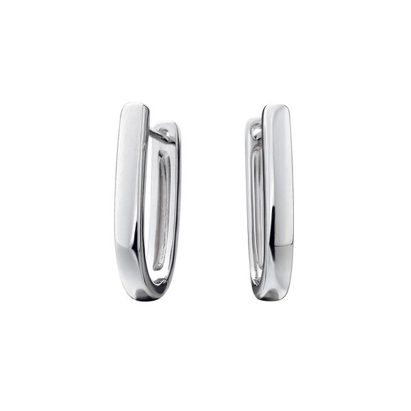 Silver U-Shaped Hoop Earrings JF Jones Jewelers Webster, NY