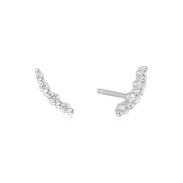 Silver CZ Climber Stud Earrings JF Jones Jewelers Webster, NY