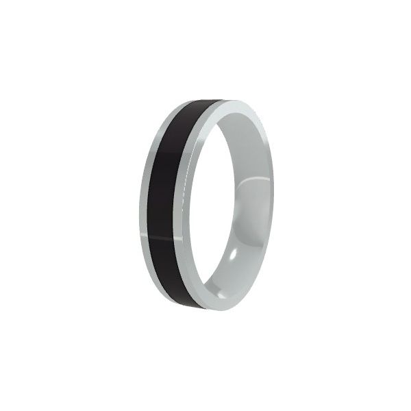 Cobalt 5mm with 3.5mm Ebony Wood Inlay Mens Wedding Band JF Jones Jewelers Webster, NY