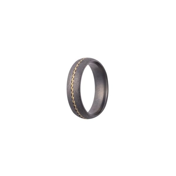 Tantalum 6mm with 1mm 14K Rope Inlay Mens Wedding Band JF Jones Jewelers Webster, NY