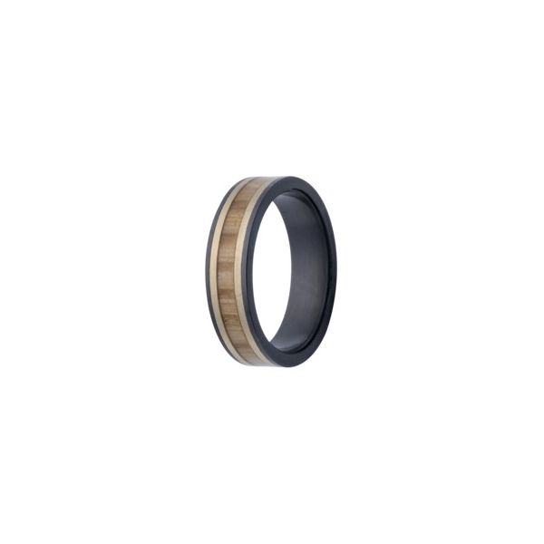 Zirconium 6mm With 2mm Ashwood Inlay & Two 1mm 14K Inlays JF Jones Jewelers Webster, NY