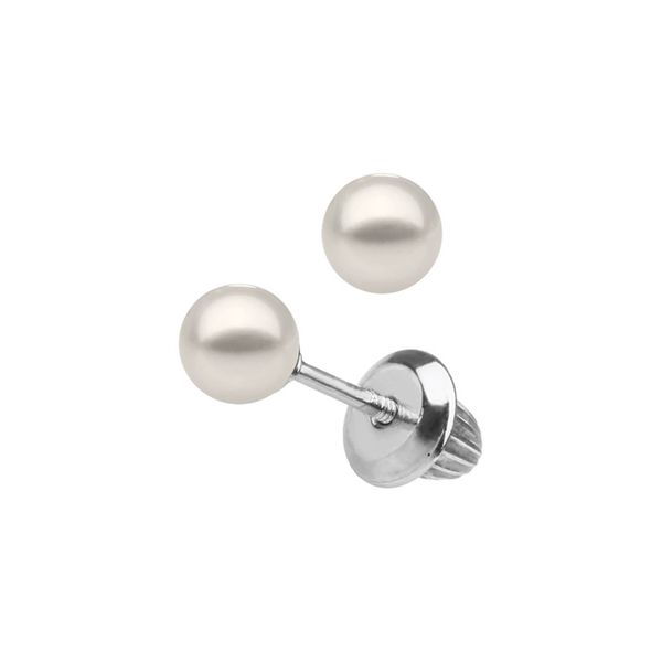 Silver Childs June Birthstone Pearl Earrings JF Jones Jewelers Webster, NY