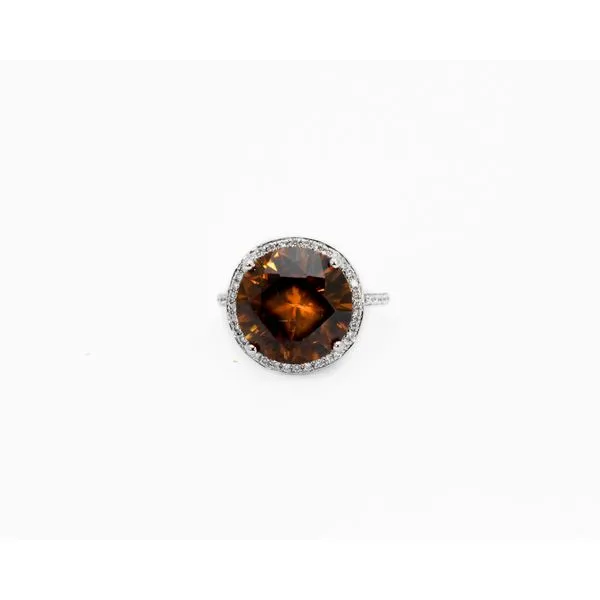14K White Gold Brown Zircon & Diamond Ring J. Garett Jewelers Wilmington, NC