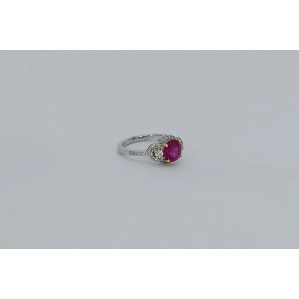 18K White Gold Ruby & Diamond Ring Image 2 J. Garett Jewelers Wilmington, NC