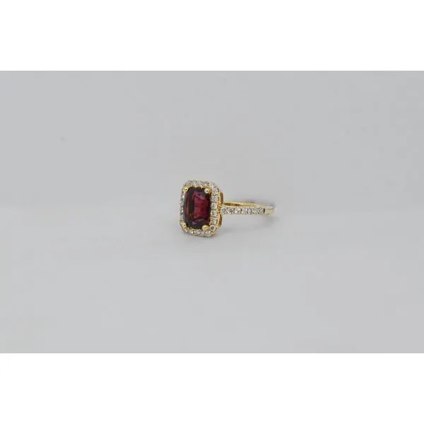 14K Yellow Gold Garnet & Diamond Ring Image 2 J. Garett Jewelers Wilmington, NC