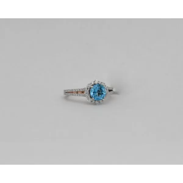 14K White Gold Blue Topaz & Diamond Ring J. Garett Jewelers Wilmington, NC