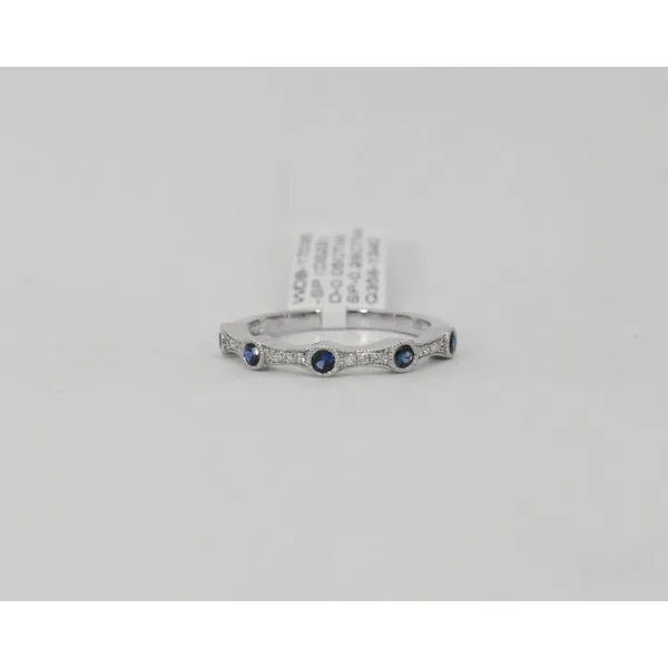 14K White Gold Sapphire & Diamond Band J. Garett Jewelers Wilmington, NC