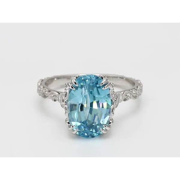 14K White Gold Zircon & Diamond Ring J. Garett Jewelers Wilmington, NC