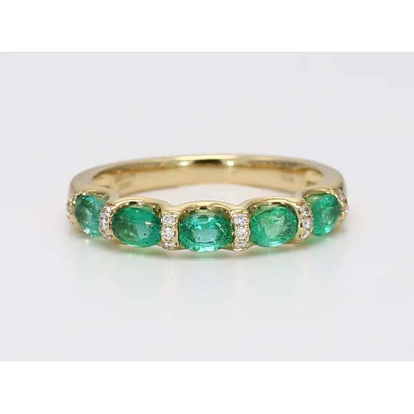 14K Yellow Gold Emerald & Diamond Band J. Garett Jewelers Wilmington, NC