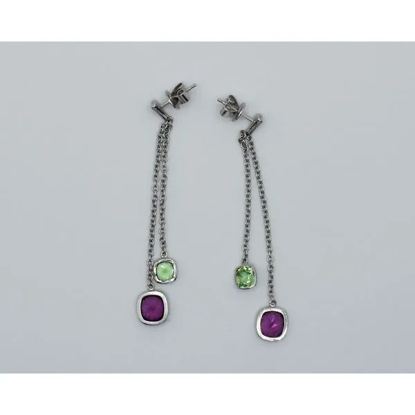 14K White Gold Tourmaline Earrings J. Garett Jewelers Wilmington, NC
