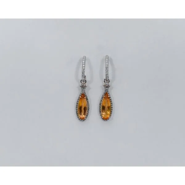 14K White Gold Imperial Topaz & Diamond Earrings J. Garett Jewelers Wilmington, NC