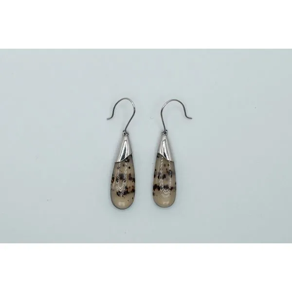 14K White Gold Agate Earrngs J. Garett Jewelers Wilmington, NC