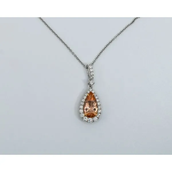 18K White Gold Imperial Topaz & Diamond Pendant J. Garett Jewelers Wilmington, NC