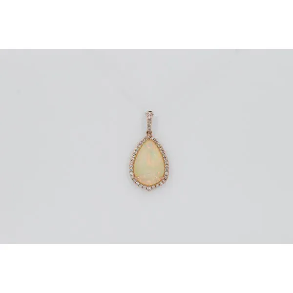 14K Rose Gold Opal & Diamond Pendant J. Garett Jewelers Wilmington, NC