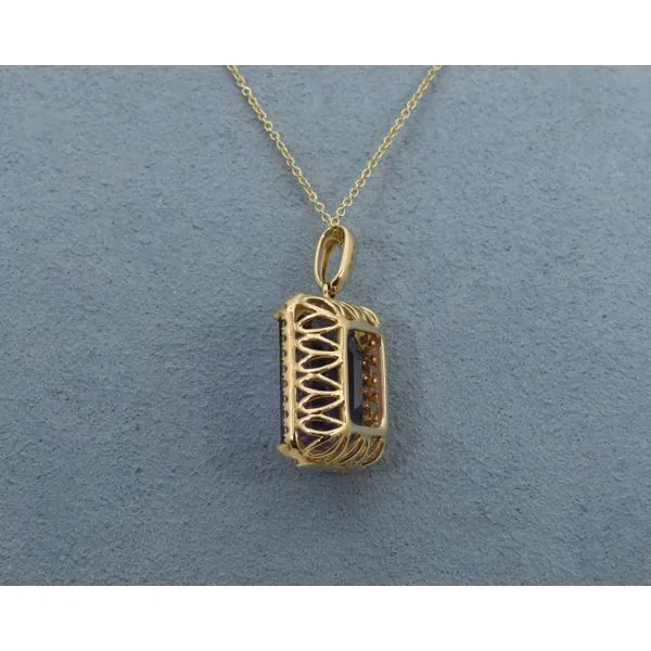 14K Yellow Gold Amesthyst & Diamond Necklace Image 2 J. Garett Jewelers Wilmington, NC