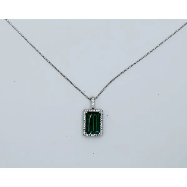 14K White Gold Tourmaline & Diamond Earrings J. Garett Jewelers Wilmington, NC