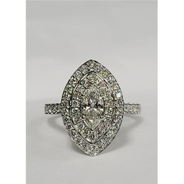 Double Halo Marquise 1.35tw Diamond Ring J. Howard Jewelers Bedford, IN