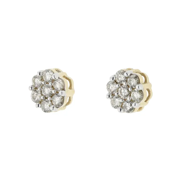 14kt Yellow Gold 3/4tw Diamond Fashion Earrings J. Howard Jewelers Bedford, IN