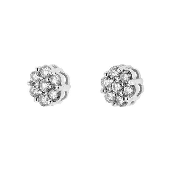 14kt White Gold 3/4tw Diamond Fashion Earrings J. Howard Jewelers Bedford, IN