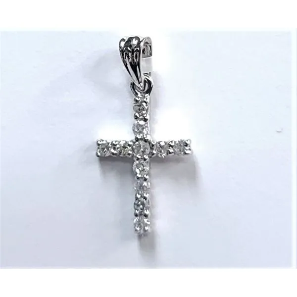 10kt White Gold .20tw Diamond Cross J. Howard Jewelers Bedford, IN