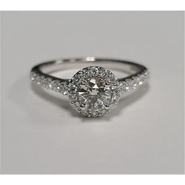 14kt White Gold 1/2tw Round Center One Carat Total Diamond Ring J. Howard Jewelers Bedford, IN