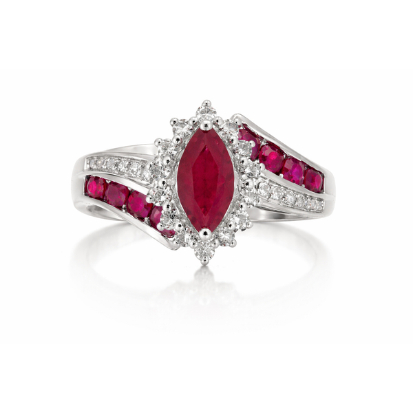 10kt White Gold Ruby Diamond Ring J. Howard Jewelers Bedford, IN