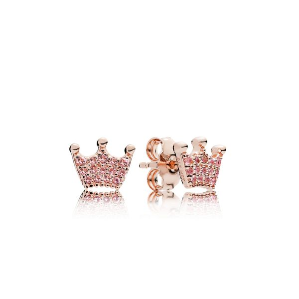 Pandora Rose Crown Stud Earrings J. Howard Jewelers Bedford, IN