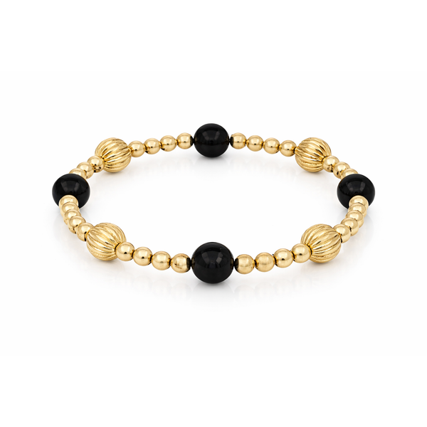 Gold Plated 3mm Ball With 6mm Black Agate J. Howard Jewelers Bedford, IN