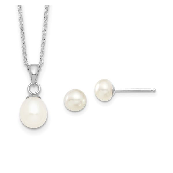 Sterling Silver Freshwater Pearl Pendant Earring Set  J. Howard Jewelers Bedford, IN