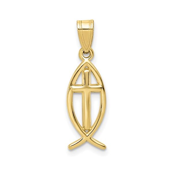 10kt Yellow Gold Ichthus Charm J. Howard Jewelers Bedford, IN
