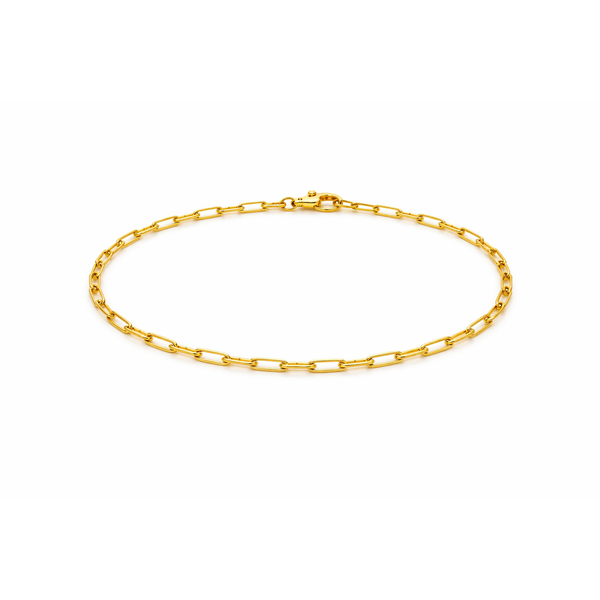 Silver Gold Plated 2.5mm Paperclip Anklet J. Howard Jewelers Bedford, IN